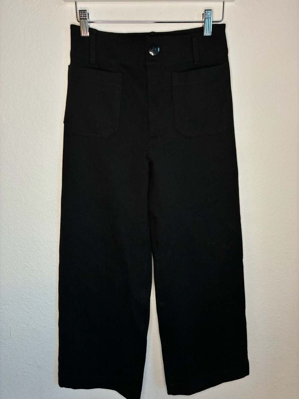 Maeve by Anthropologie The Colette Cropped Wide-Leg Pants Black Size 26